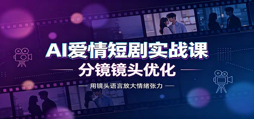 AI爱情短剧实战课：故事剧本创作，分镜镜头优化，智能体提示词-程拾网络