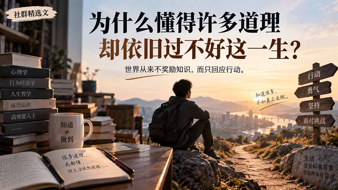 社群精选文：为什么懂得许多道理却依旧过不好这一生？-程拾网络