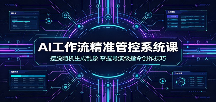 AI工作流精准管控系统课：摆脱随机生成乱象，掌握导演级指令创作技巧-程拾网络