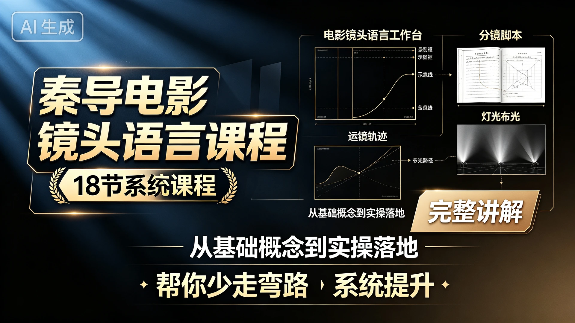 【精】秦导电影镜头语言课程，18 节系统课程，从基础概念到实操落地完整讲解，帮你少走弯路系统提升-程拾网络