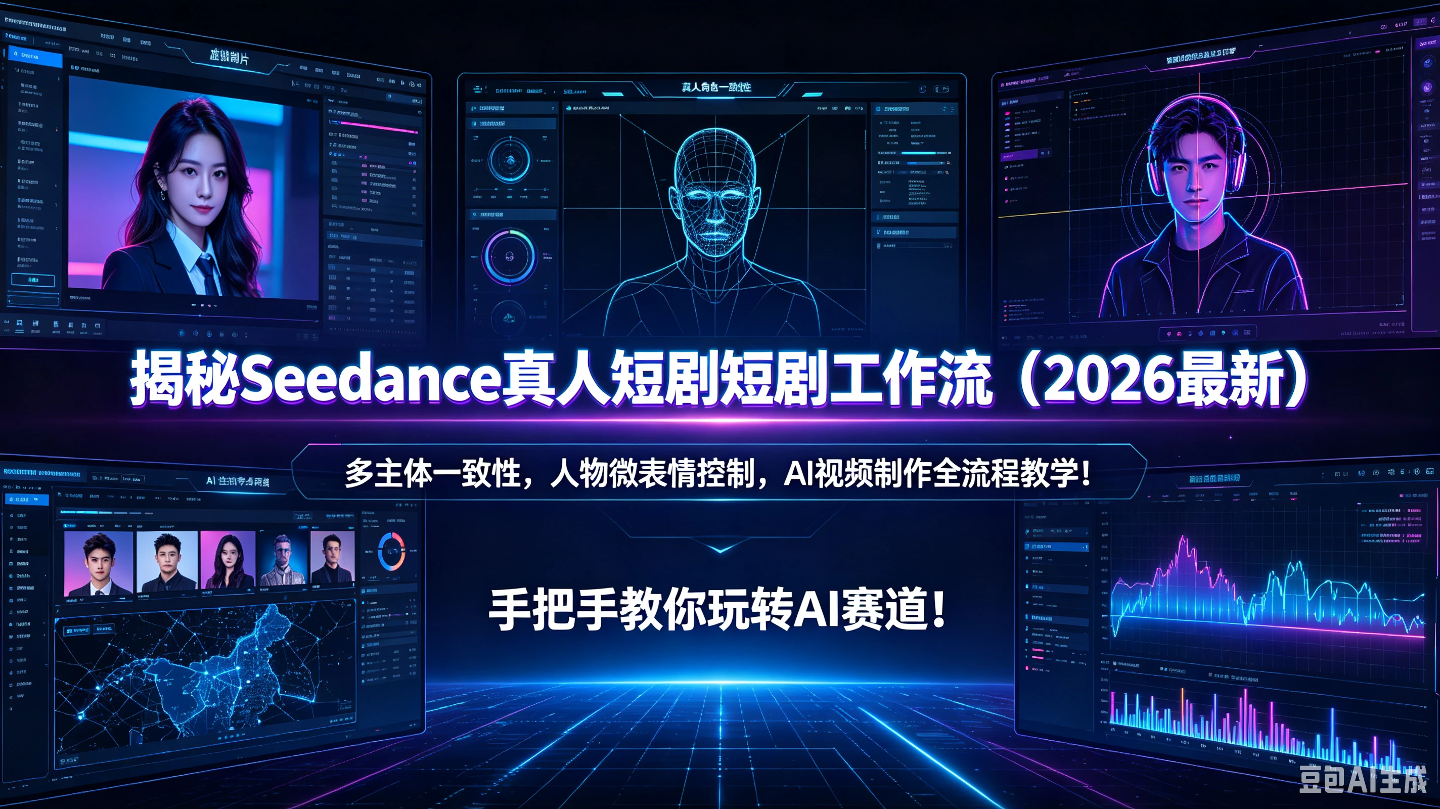 【精】揭秘Seedance真人短剧短剧工作流(2026最新)多主体一致性,人物微表情控制,AI视频制作全流程教学!手把手教你玩转AI赛道!-程拾网络