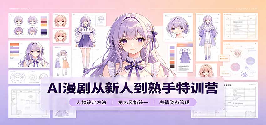 AI漫剧从新人到熟手特训营：剧本分镜创作，提示词模板，人物设定与工具资源-程拾网络