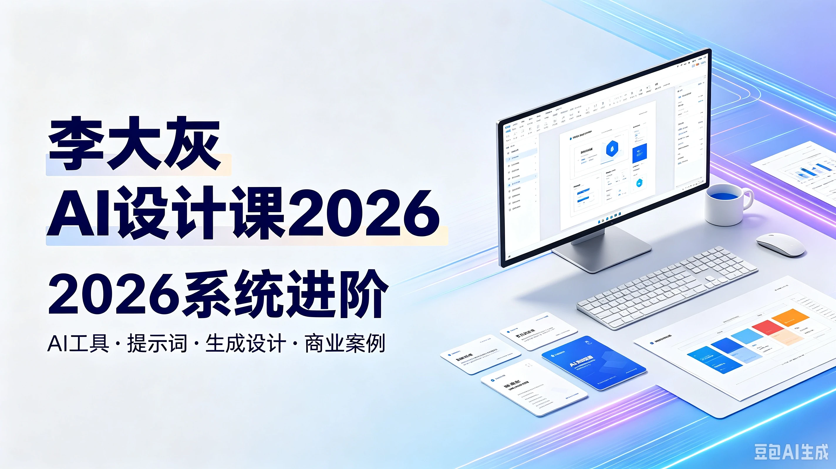 【精】李大灰AI设计课2026系统进阶，AI工具·提示词·生成设计·商业案例-程拾网络