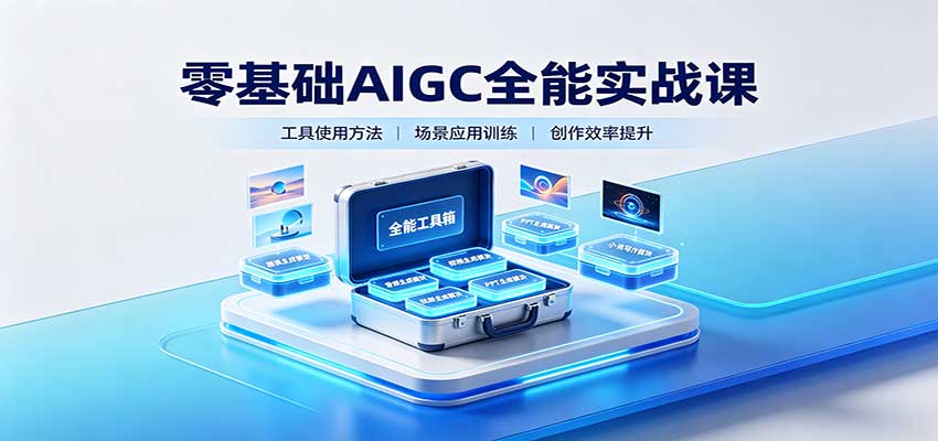 零基础AIGC全能实战课：覆盖绘画、影音、PPT、小说多场景AI创作-程拾网络