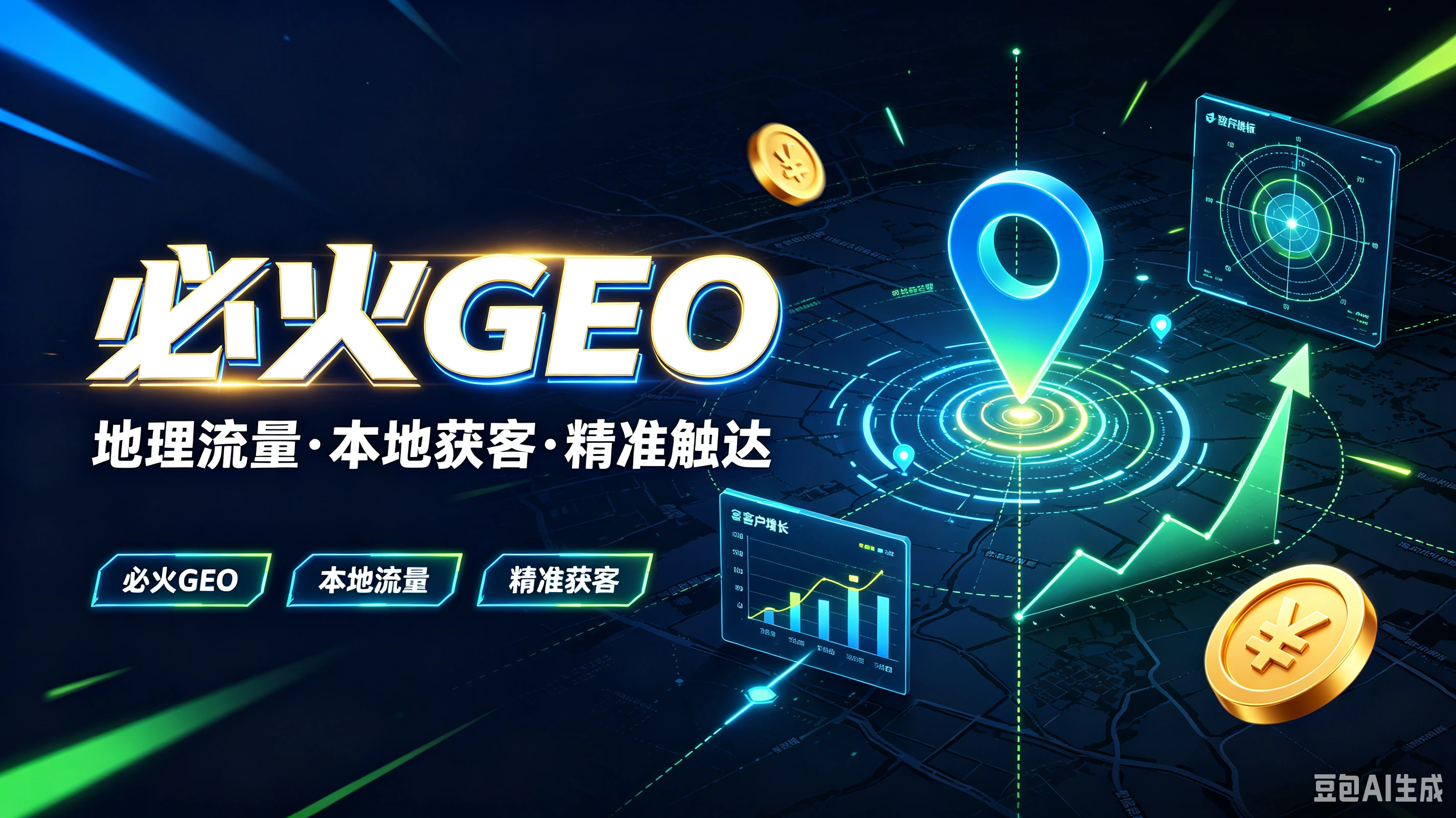 【精】必火GEO，地理流量·本地获客·精准触达，必火GEO、本地流量、精准获客-程拾网络