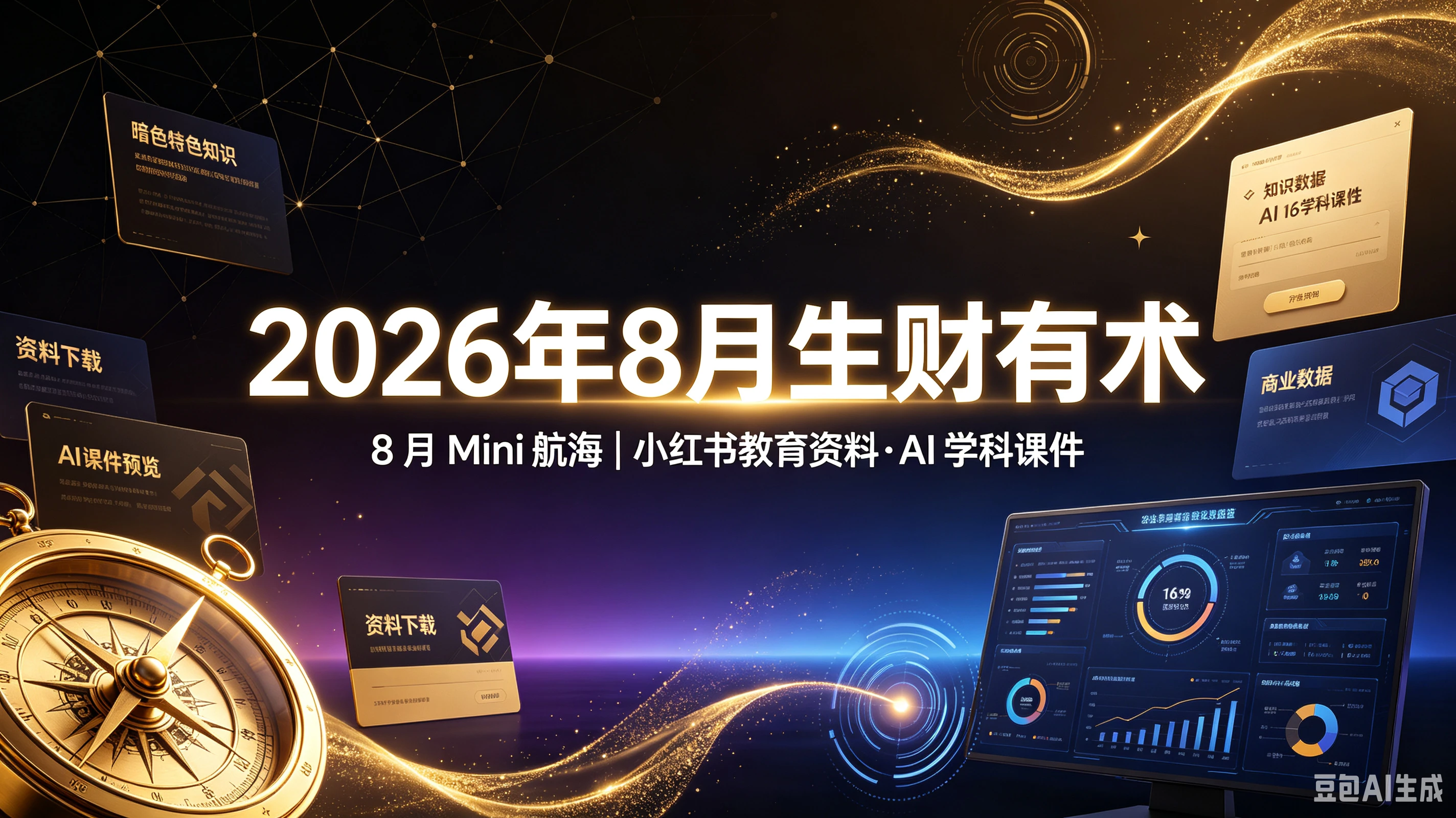【精】2026年8月生财有术 8 月 Mini 航海｜小红书教育资料·AI 学科课件-程拾网络