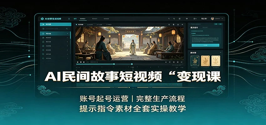 AI民间故事短视频变现课 账号起号运营 完整生产流程 提示指令素材全套实操教学-程拾网络