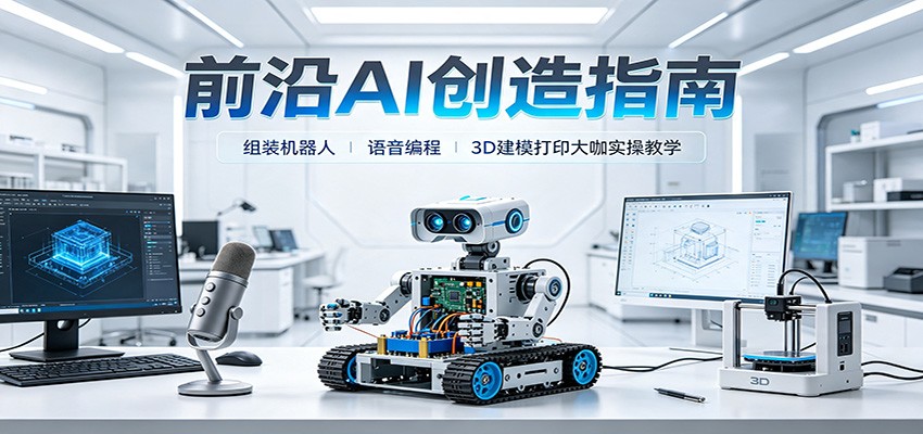前沿AI创造指南：组装机器人、语音编程、3D建模打印大咖实操教学-程拾网络