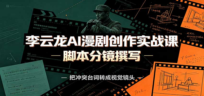 李云龙AI漫剧创作实战课：角色人设还原，脚本分镜撰写，AI漫剧成片完整制作教学-程拾网络
