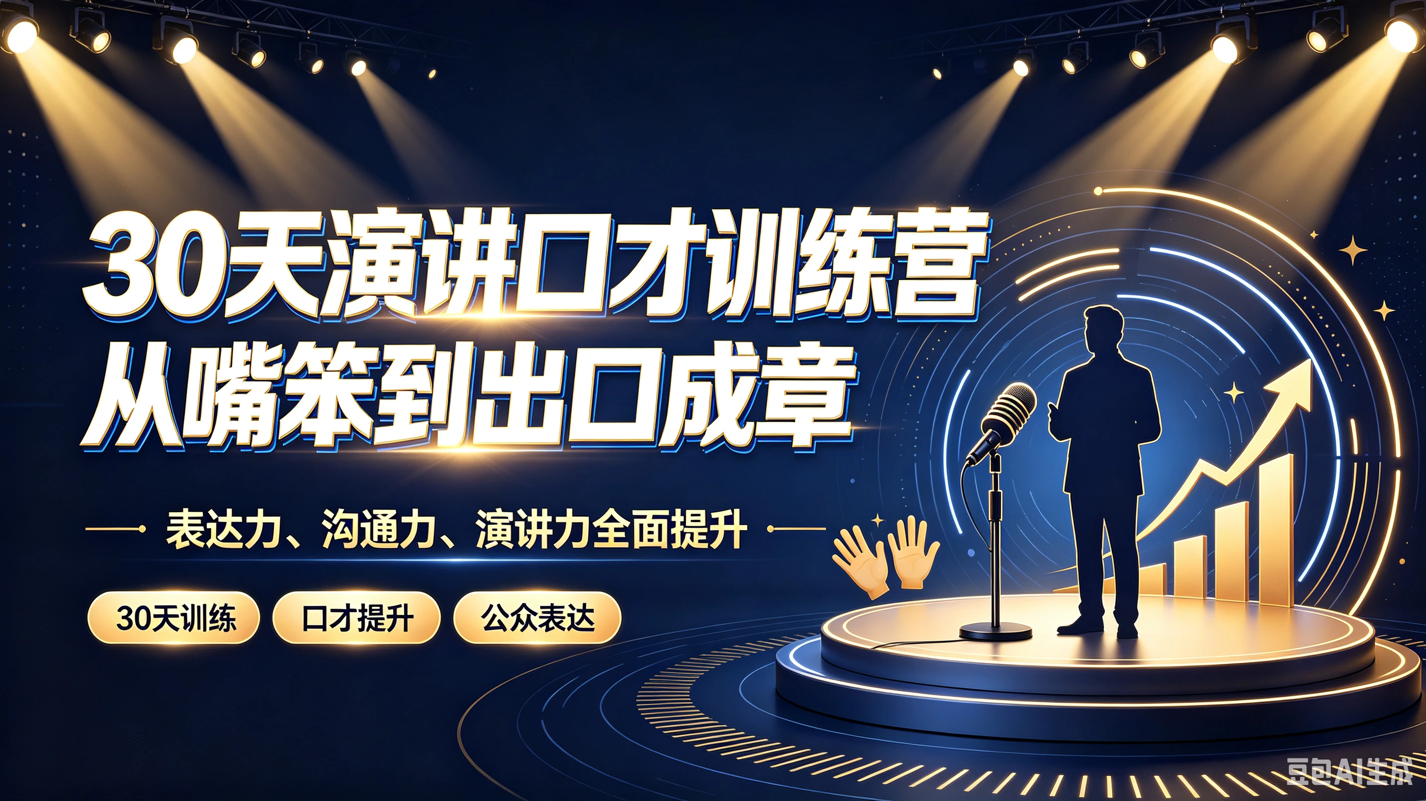 【精】30天演讲口才训练营｜从嘴笨到出口成章，表达力、沟通力、演讲力全面提升-程拾网络