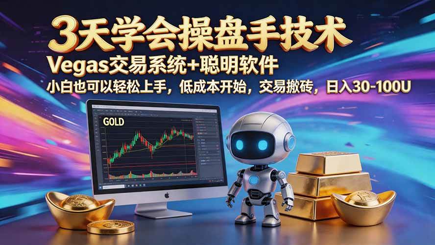 （20314期）三天学会操盘手技术【顺势而为第八期】Vegas交易技术+聪明软件，日赚50-300U-程拾网络