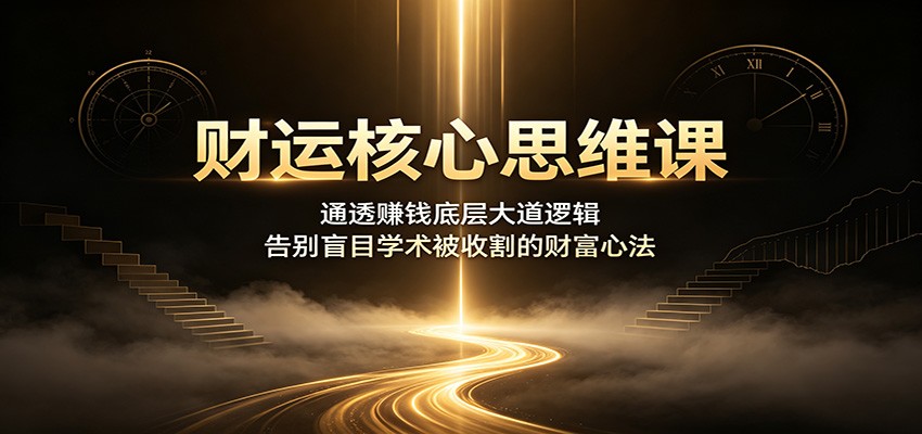 财运核心思维课：通透赚钱底层大道逻辑，告别盲目学术被收割的财富心法-程拾网络