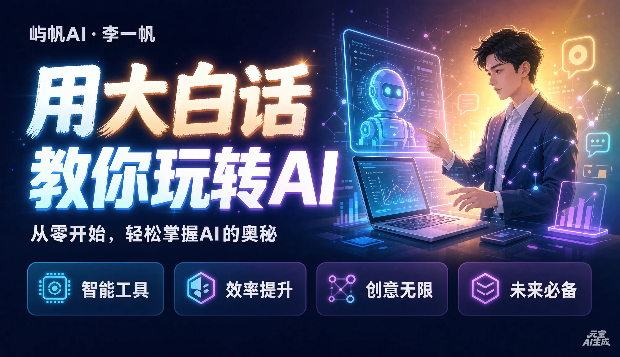 【精】屿帆AI·李一帆-用大白话教你玩转AI，从短剧漫剧到动画制作，零基础也能掌握爆款内容创作与变现全流程-程拾网络