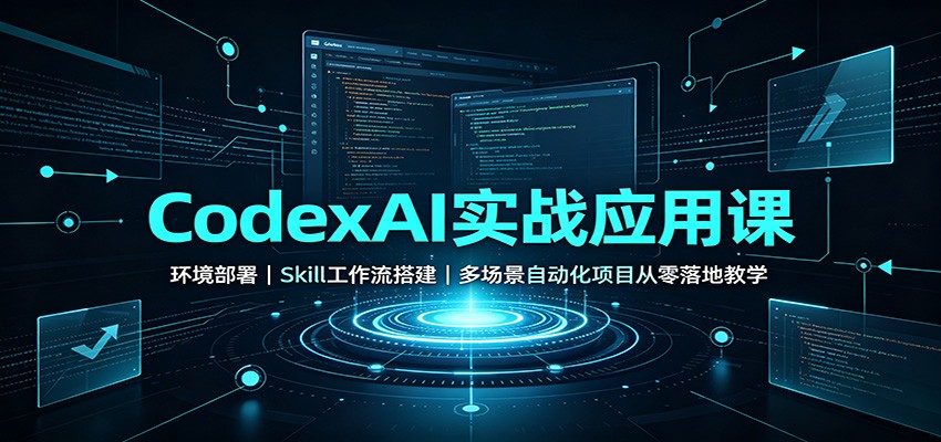 CodexAI实战应用课：环境部署Skill工作流搭建，多场景自动化项目从零落地教学-程拾网络