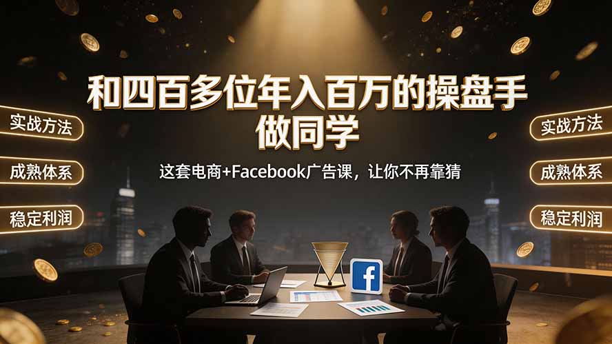 和四百多位年入百万的操盘手做同学——这套电商+Facebook广告课，让你不再靠猜【原创双语字幕】-程拾网络