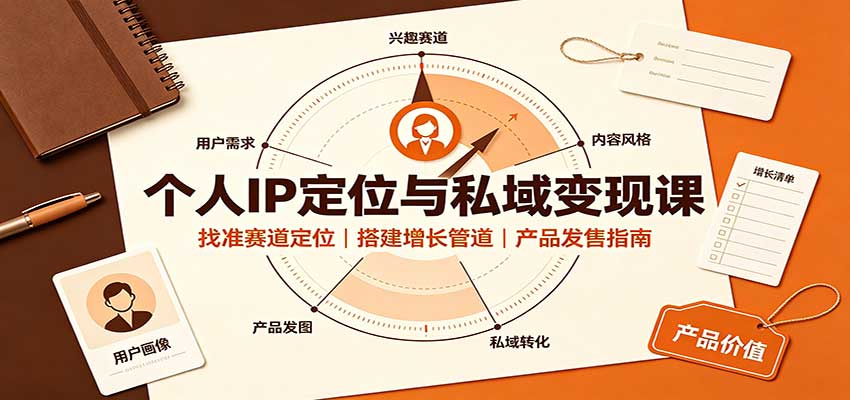 个人IP定位与私域变现课：找准赛道定位，搭建增长管道，产品发售指南-程拾网络