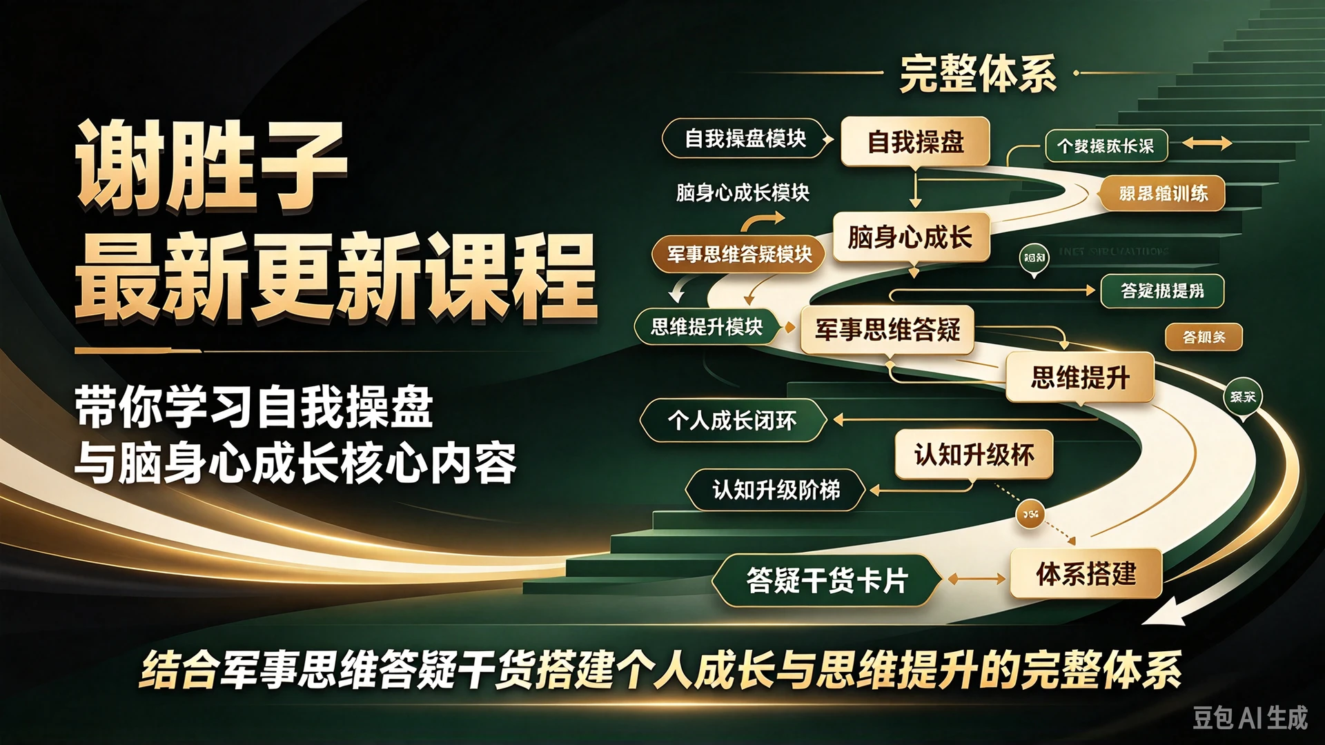 【精】谢胜子最新更新课程，带你学习自我操盘与脑身心成长核心内容，结合军事思维答疑干货搭建个人成长与思维提升的完整体系-程拾网络