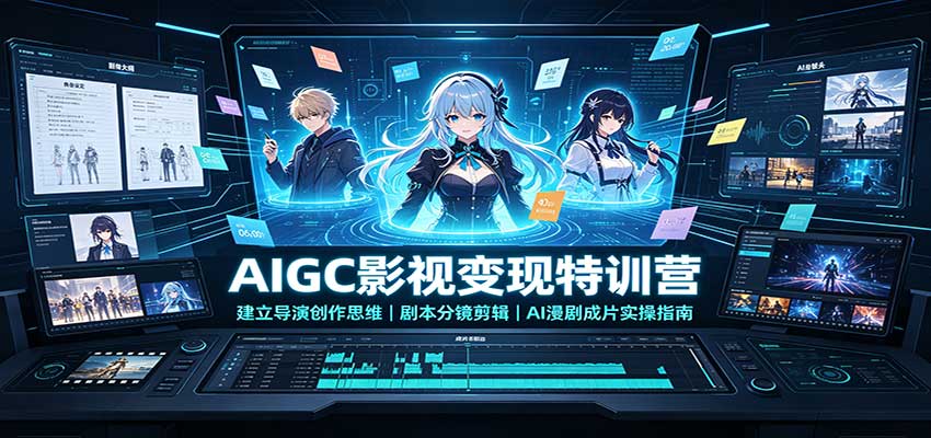 AIGC影视变现特训营：建立导演创作思维，剧本分镜剪辑，AI漫剧成片实操指南-程拾网络