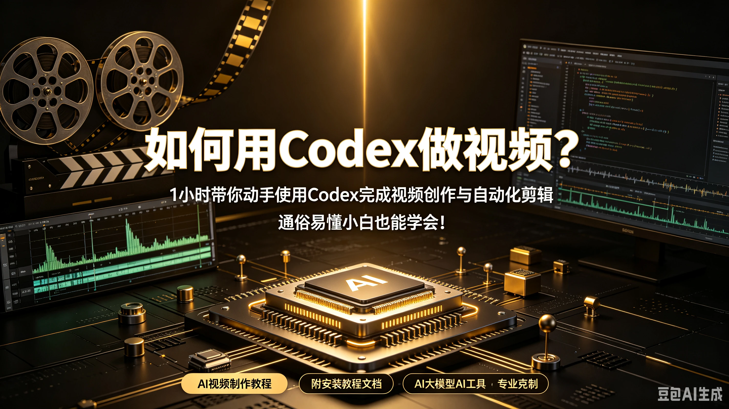 【精】如何用Codex做视频?1小时带你动手使用Codex完成视频创作与自动化剪辑,通俗易懂小白也能学会!AI视频制作教程附安装教程文档AI大模型AI工具-程拾网络