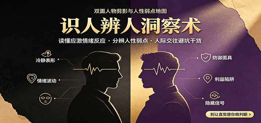 识人辨人终极心法:读懂应激情绪反应,分辨人性弱点,人际交往避坑干货-程拾网络