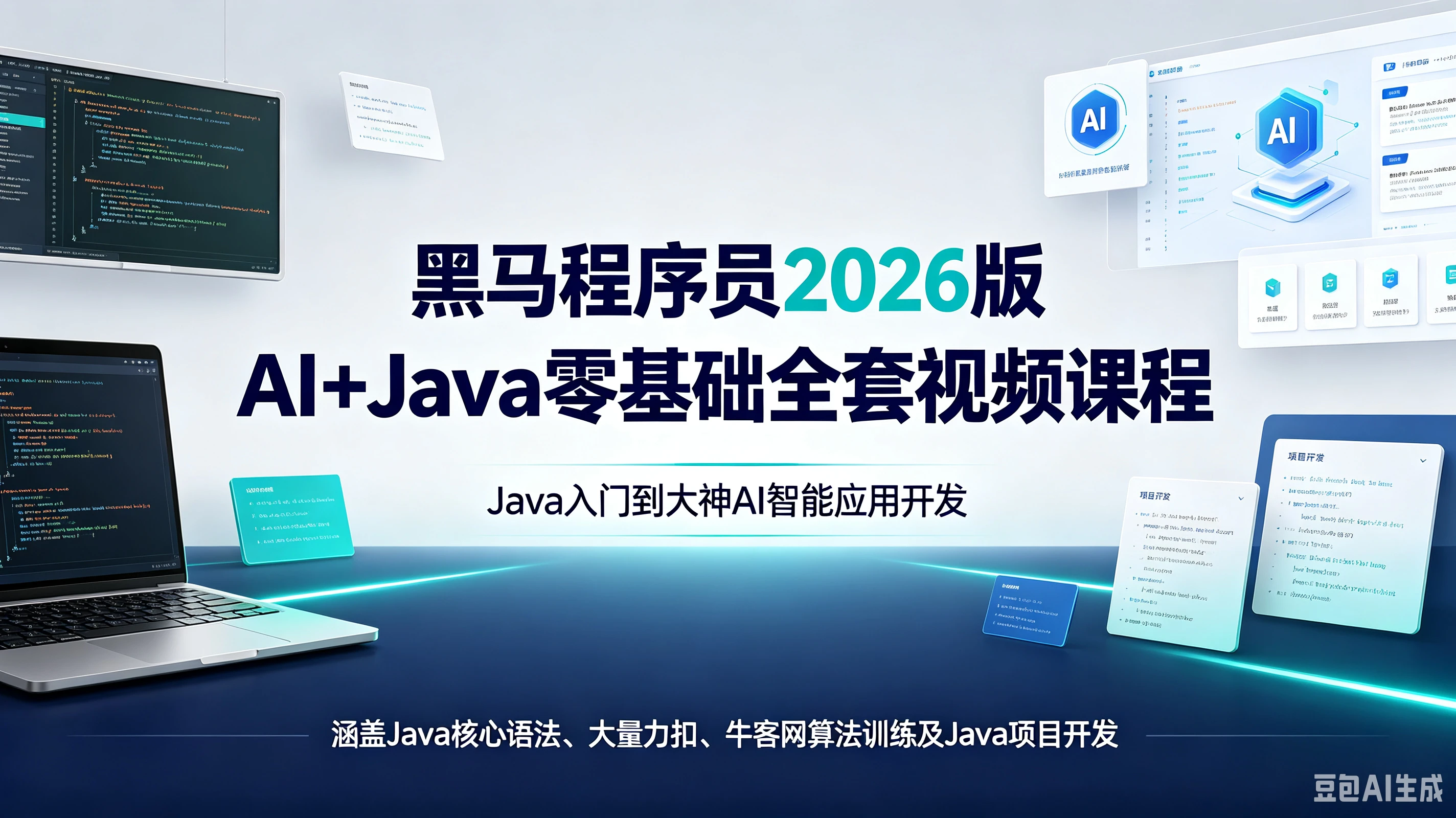 【精】黑马程序员2026版AI+Java零基础全套视频课程,Java入门到大神AI智能应用开发,涵盖Java核心语法、大量力扣、牛客网算法训练及Java项目开发-程拾网络