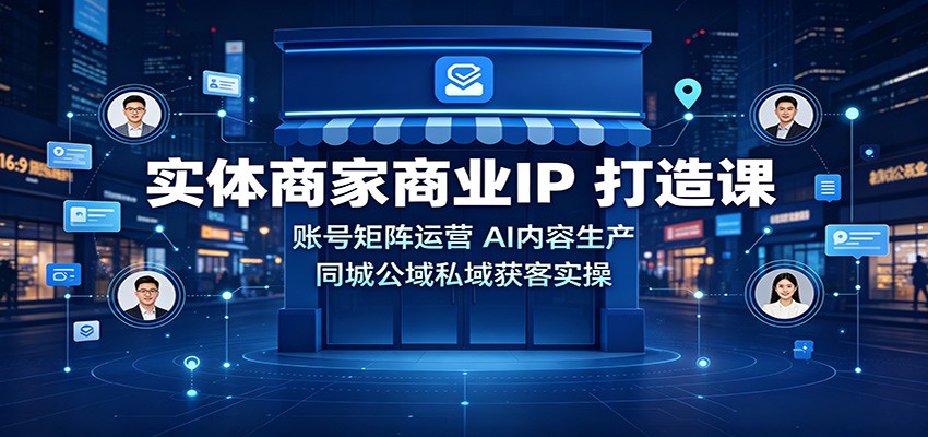 实体商家商业IP打造课：账号矩阵运营，AI内容生产，同城公域私域获客实操-程拾网络