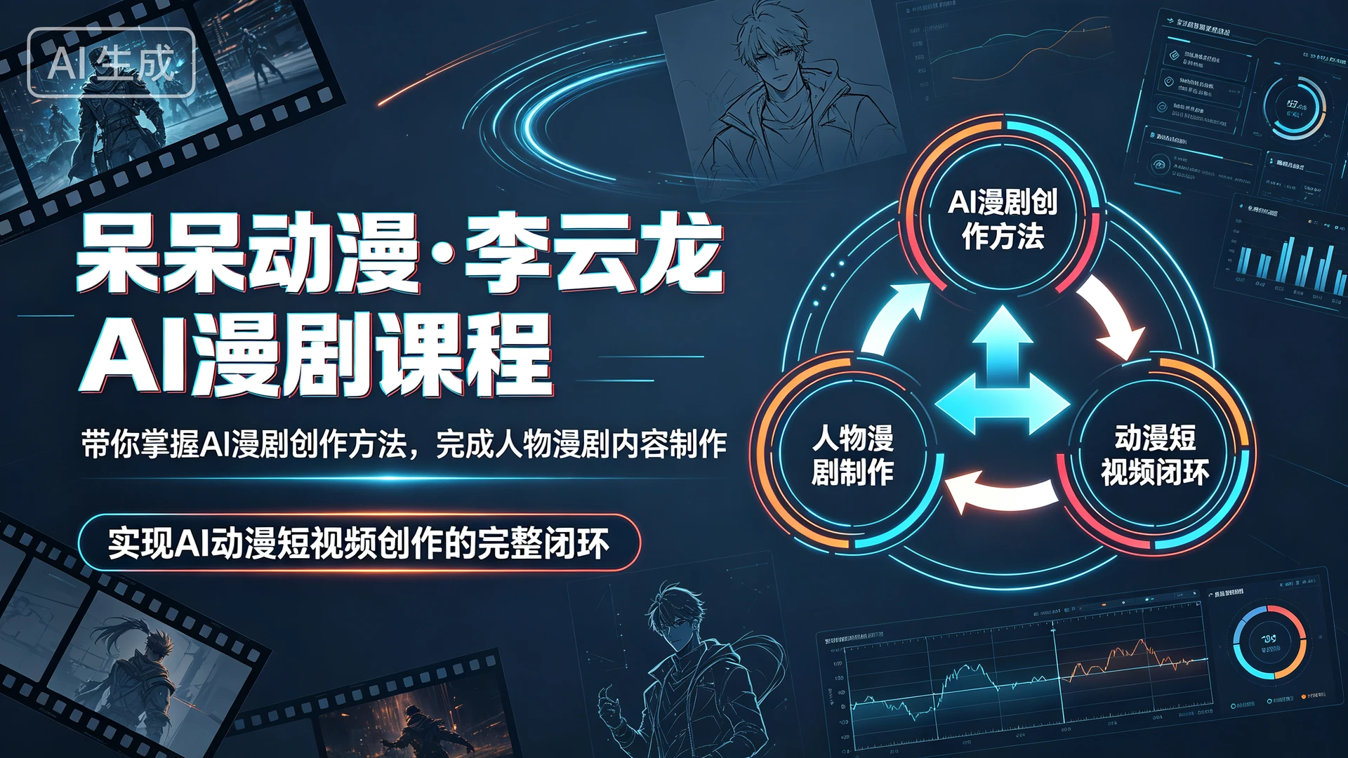 【精】呆呆动漫・李云龙AI漫剧课程，带你掌握AI漫剧创作方法，完成人物漫剧内容制作，实现AI动漫短视频创作的完整闭环-程拾网络