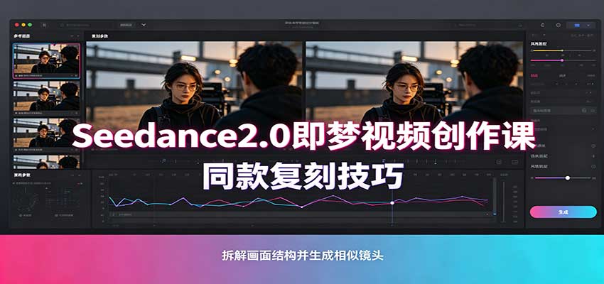 Seedance2.0即梦视频创作课：剧本式视频制作，同款复刻技巧，多行业案例落地教学-程拾网络