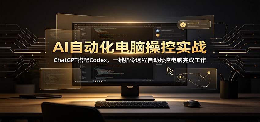 AI自动化电脑操控实战:ChatGPT搭配Codex,一键指令远程自动操控电脑完成工作-程拾网络