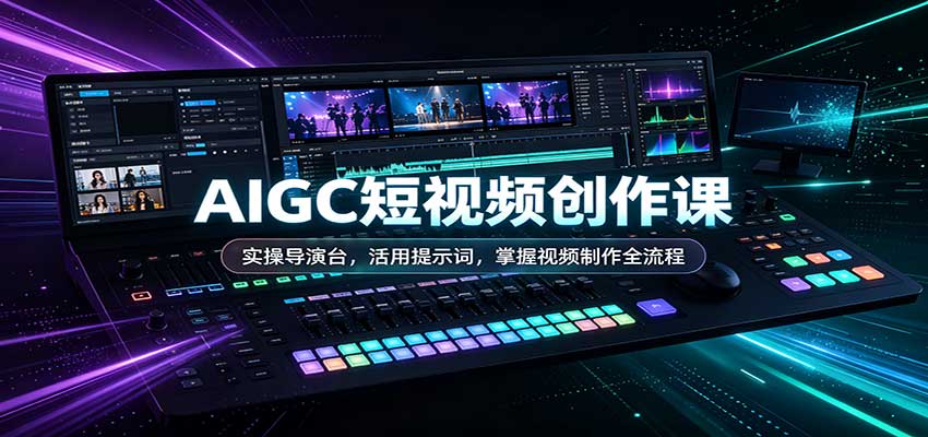 AIGC短视频创作课：实操导演台，活用提示词，掌握视频制作全流程-程拾网络