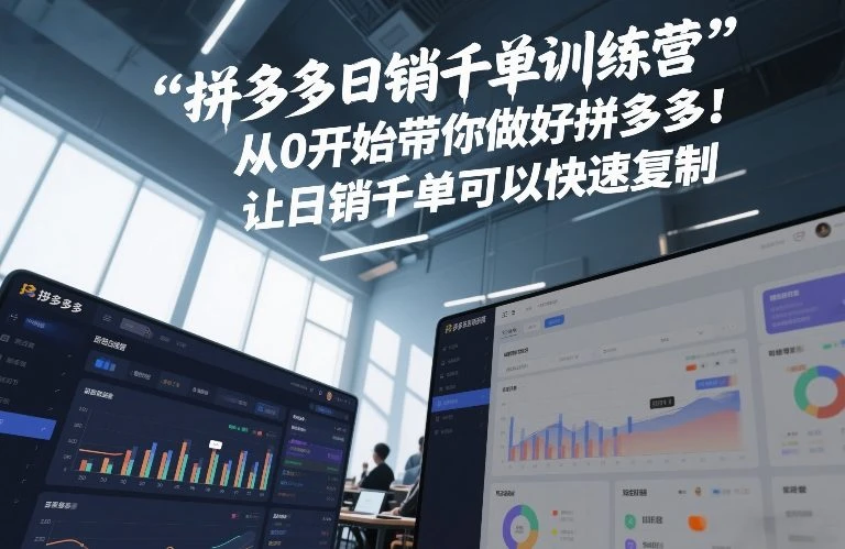【精】拼多多日销千单训练营，从0开始带你做好拼多多，让日销千单可以快速复制(更新26年8月)-程拾网络