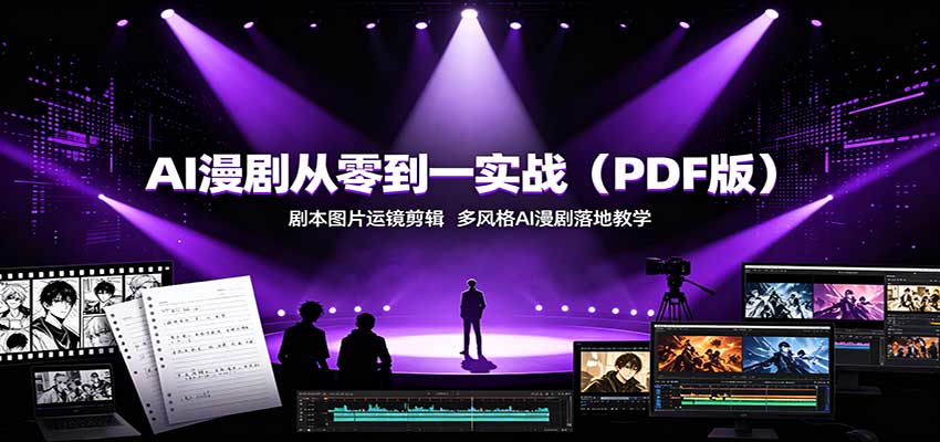 AI漫剧从零到一实战(PDF版)：剧本图片运镜剪辑，多风格AI漫剧落地教学-程拾网络