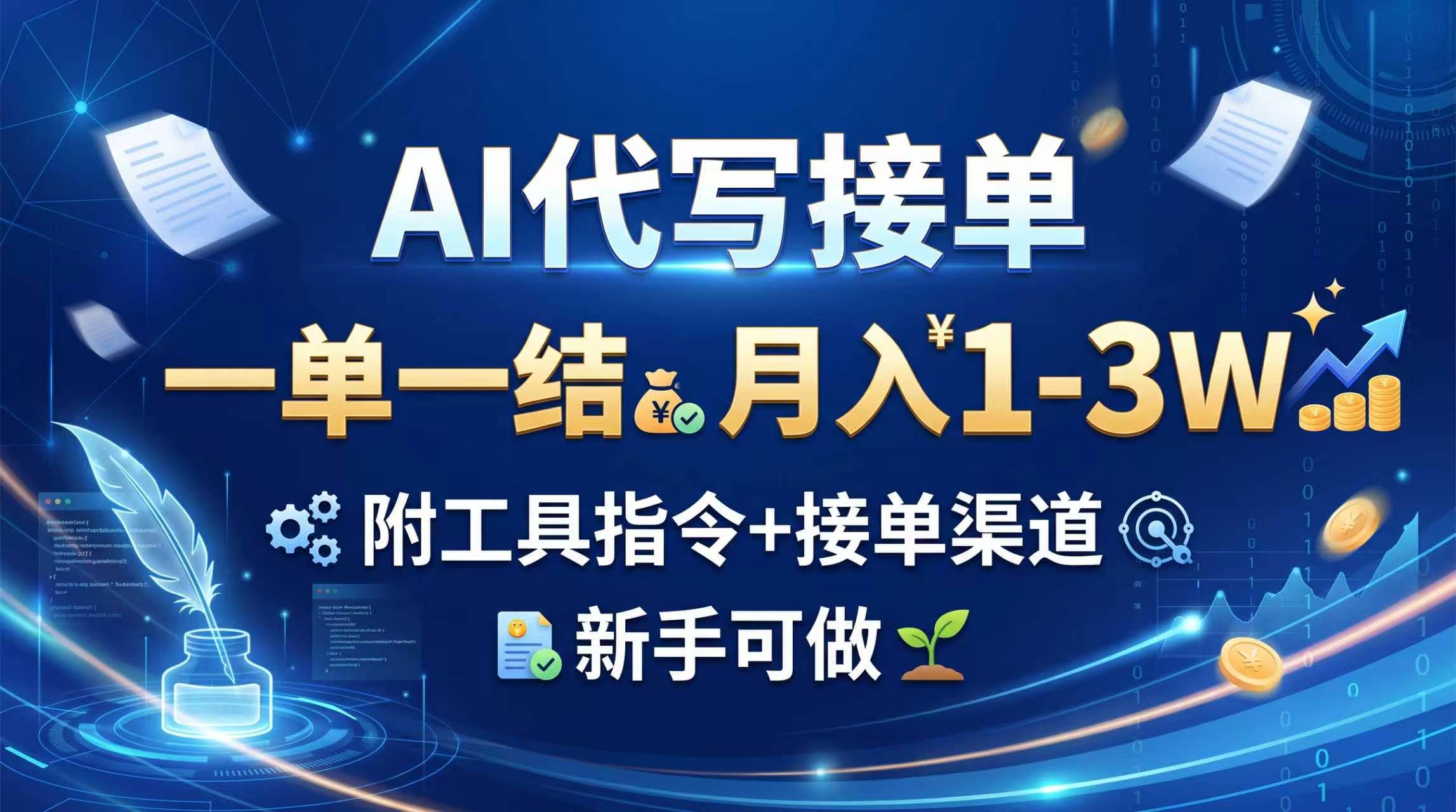 (20343期)AI代写接单,一单一结,月入1-3W,附工具指令+接单渠道,新手可做 (20343期)AI代写接单,一单一结,月入1-3W,附工具指令+接单渠道,新手可做