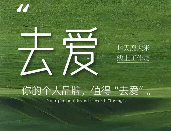 【精】去爱14天鹿大米线上工作坊 你的个人品牌 值得“去爱”-程拾网络