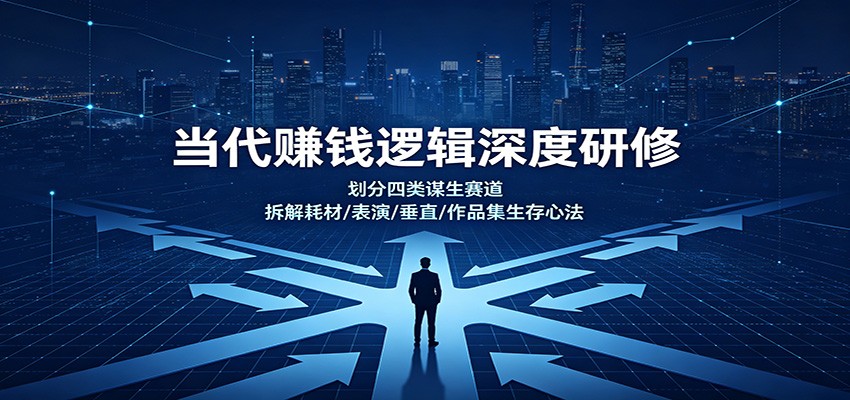 当代赚钱逻辑深度研修:划分四类谋生赛道,拆解耗材/表演/垂直/作品集生存心法-程拾网络