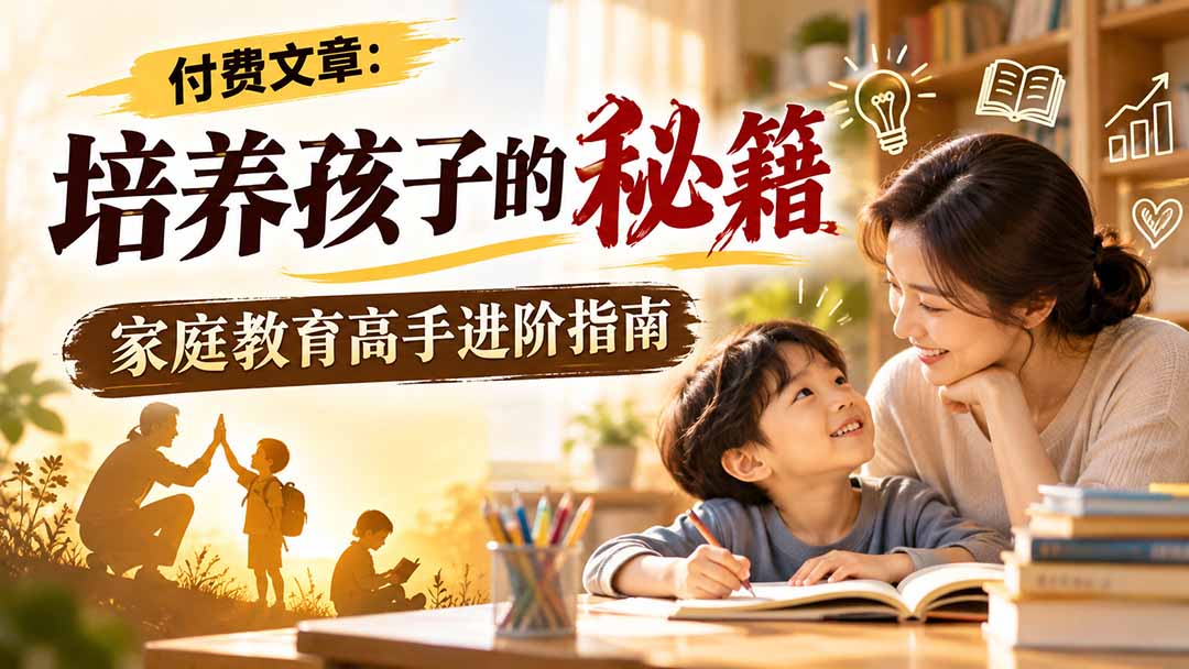 付费文章：培养孩子的秘籍，家庭教育高手进阶指南-程拾网络