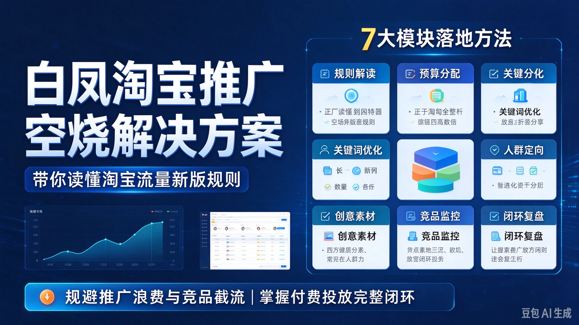 白凤淘宝推广空烧解决方案，带你读懂淘宝流量新版规则，掌握7大模块落地方法，学会规避推广浪费与竞品截流，适合淘宝商家优化付费投放的完整闭环-程拾网络