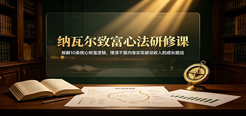 纳瓦尔致富心法研修课：拆解10条核心财富逻辑，理清不靠内卷实现被动收入的成长路径-程拾网络