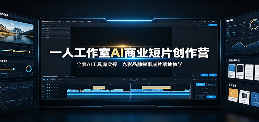 【精】一人工作室AI商业短片创作营:全套AI工具库实操,光影品牌叙事成片落地教学-程拾网络