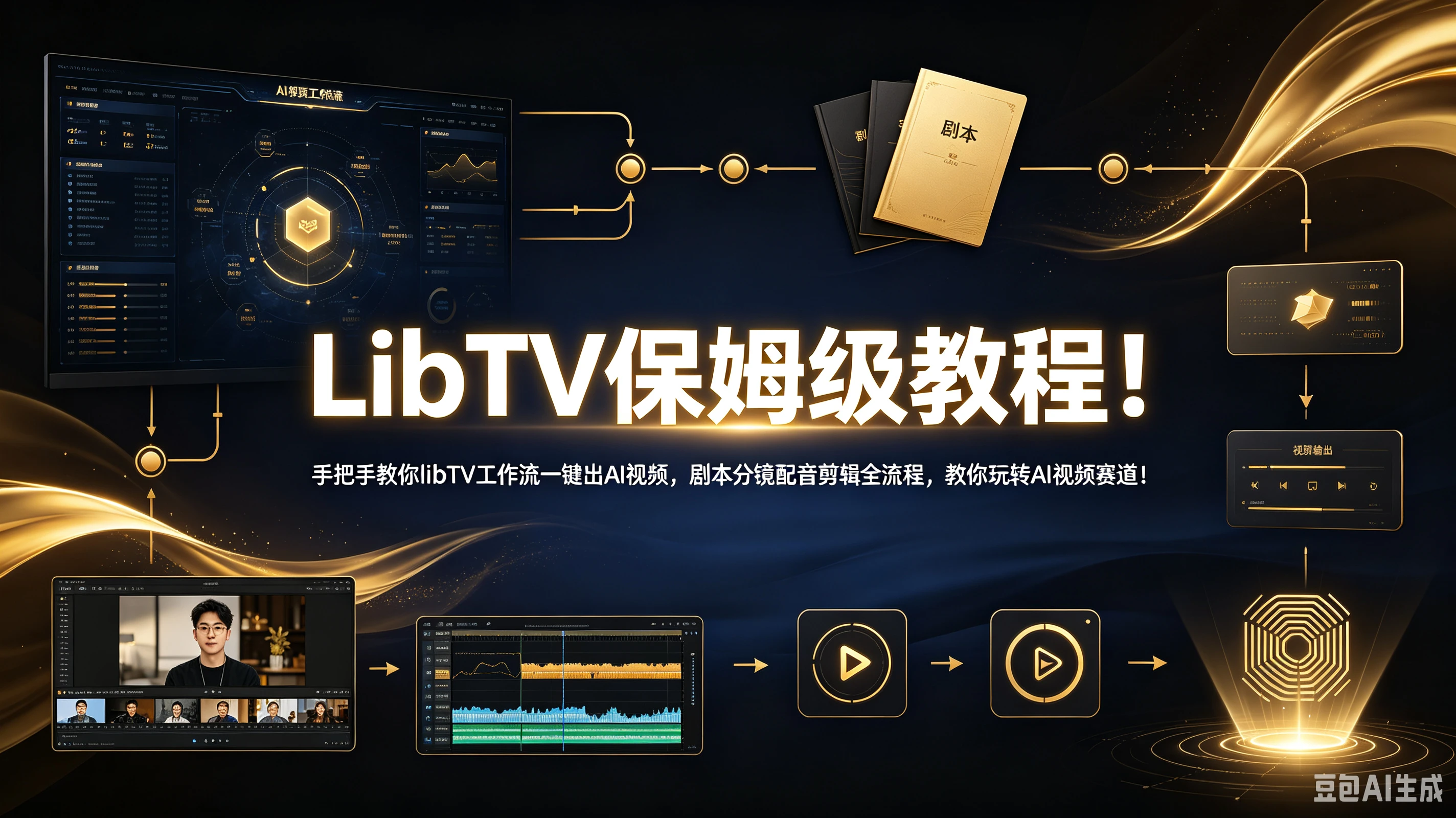 【精】LibTV保姆级教程!手把手教你libTV工作流一键出AI视频,剧本分镜配音剪辑全流程,教你玩转AI视频赛道!-程拾网络