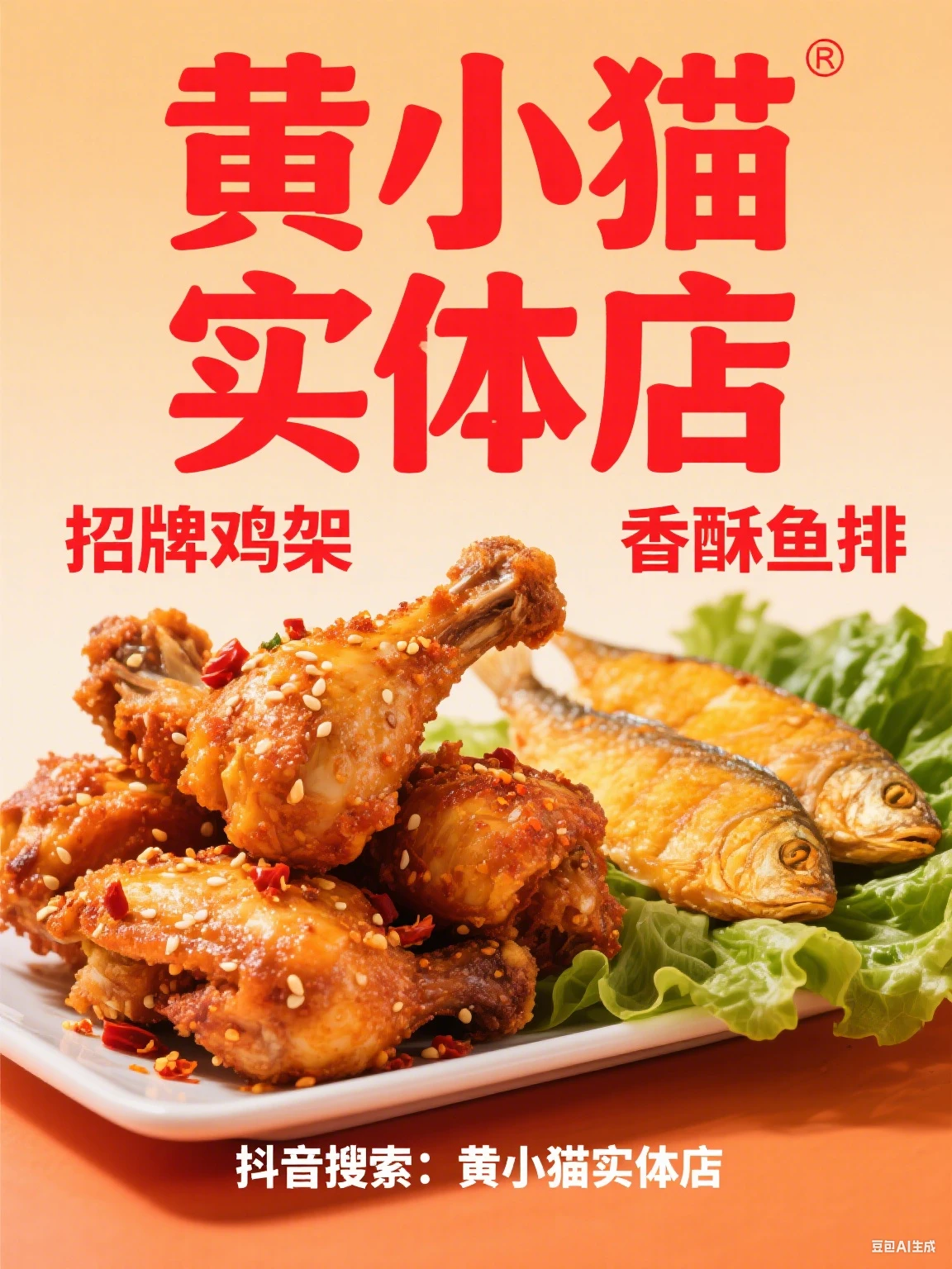 抖音黄小猫实体店鸡架鱼排资料-程拾网络