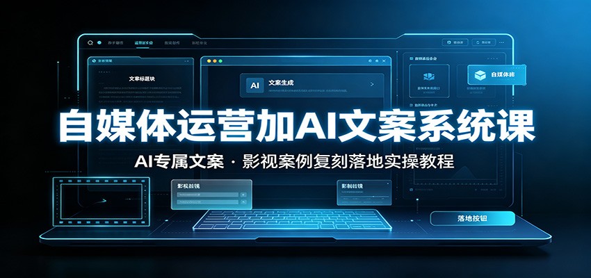 自媒体运营加AI文案系统课：：AI专属文案，影视案例复刻落地实操教程-程拾网络