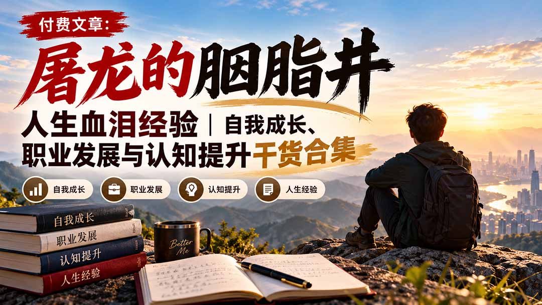 付费文章:屠龙的胭脂井人生血泪经验|自我成长、职业发展与认知提升干货合集-程拾网络