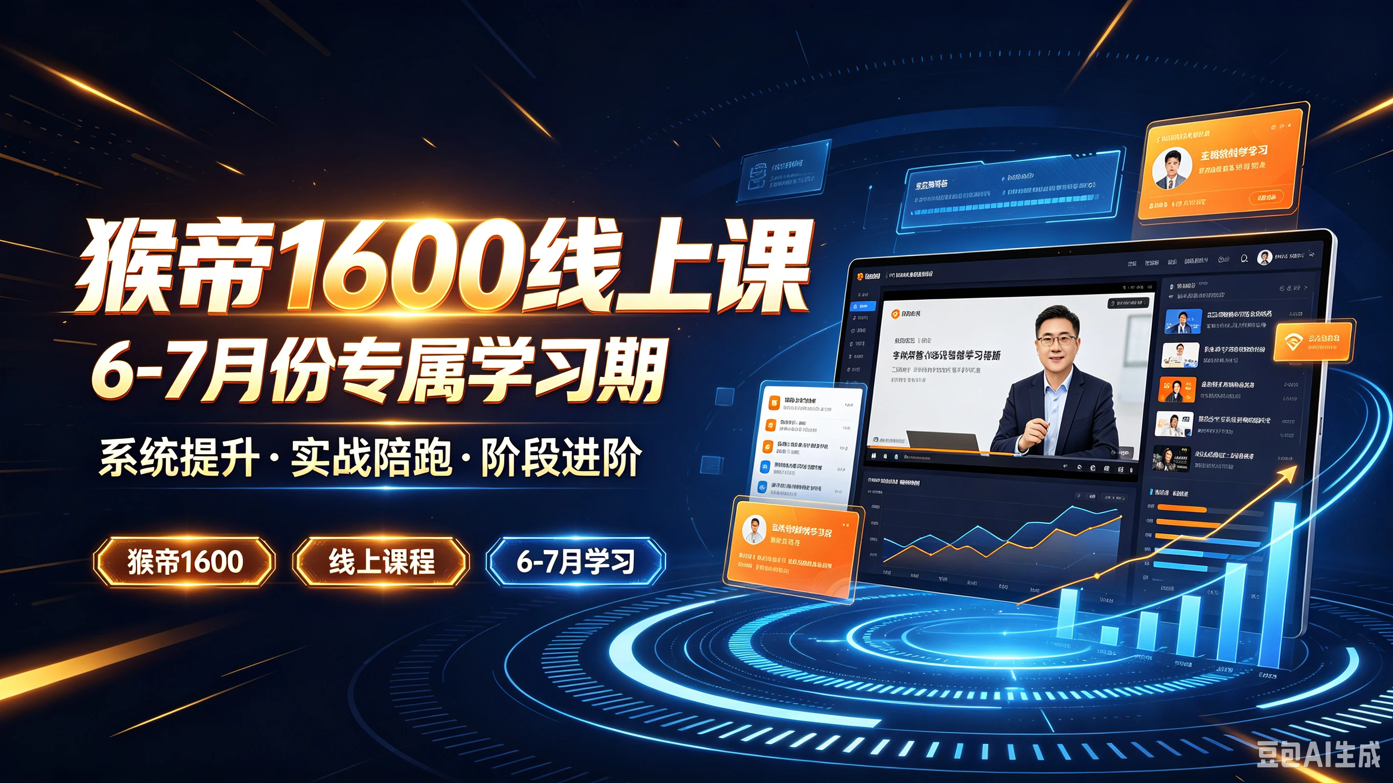 【精】猴帝1600线上课6-7月份专属学习期，系统提升·实战陪跑·阶段进阶，猴帝1600、线上课程、6－7月学习-程拾网络