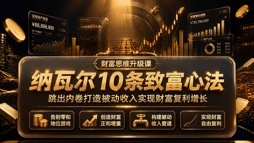 付费文章：纳瓦尔10条致富心法，跳出内卷打造被动收入实现财富复利增长-程拾网络
