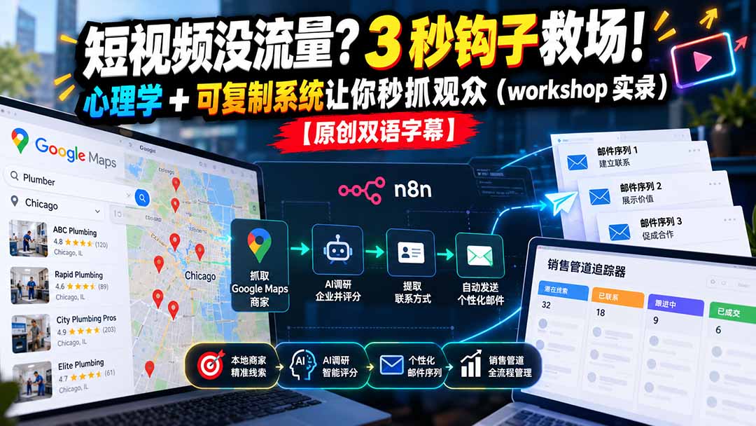 短视频没流量？3 秒钩子救场！心理学 + 可复制系统让你秒抓观众(workshop 实录-程拾网络