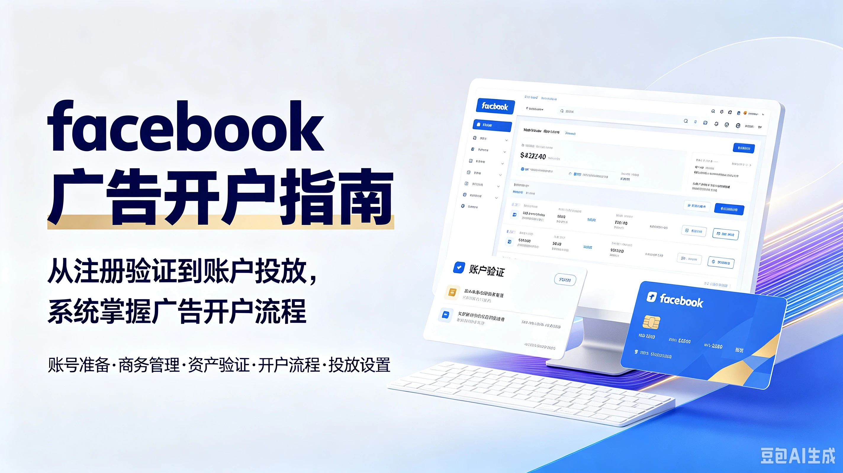 【精】facebook广告开户指南，从注册验证到账户投放，系统掌握广告开户流程，账号准备、商务管理、资产验证、开户流程、投放设置-程拾网络