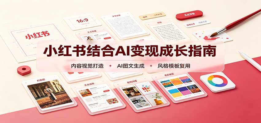 小红书结合AI变现成长指南：账号精准定位，内容视觉打造，搭建可复制流量获客体系-程拾网络