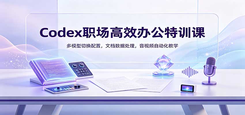 Codex职场高效办公特训课：多模型切换配置，文档数据处理，音视频自动化教学-程拾网络